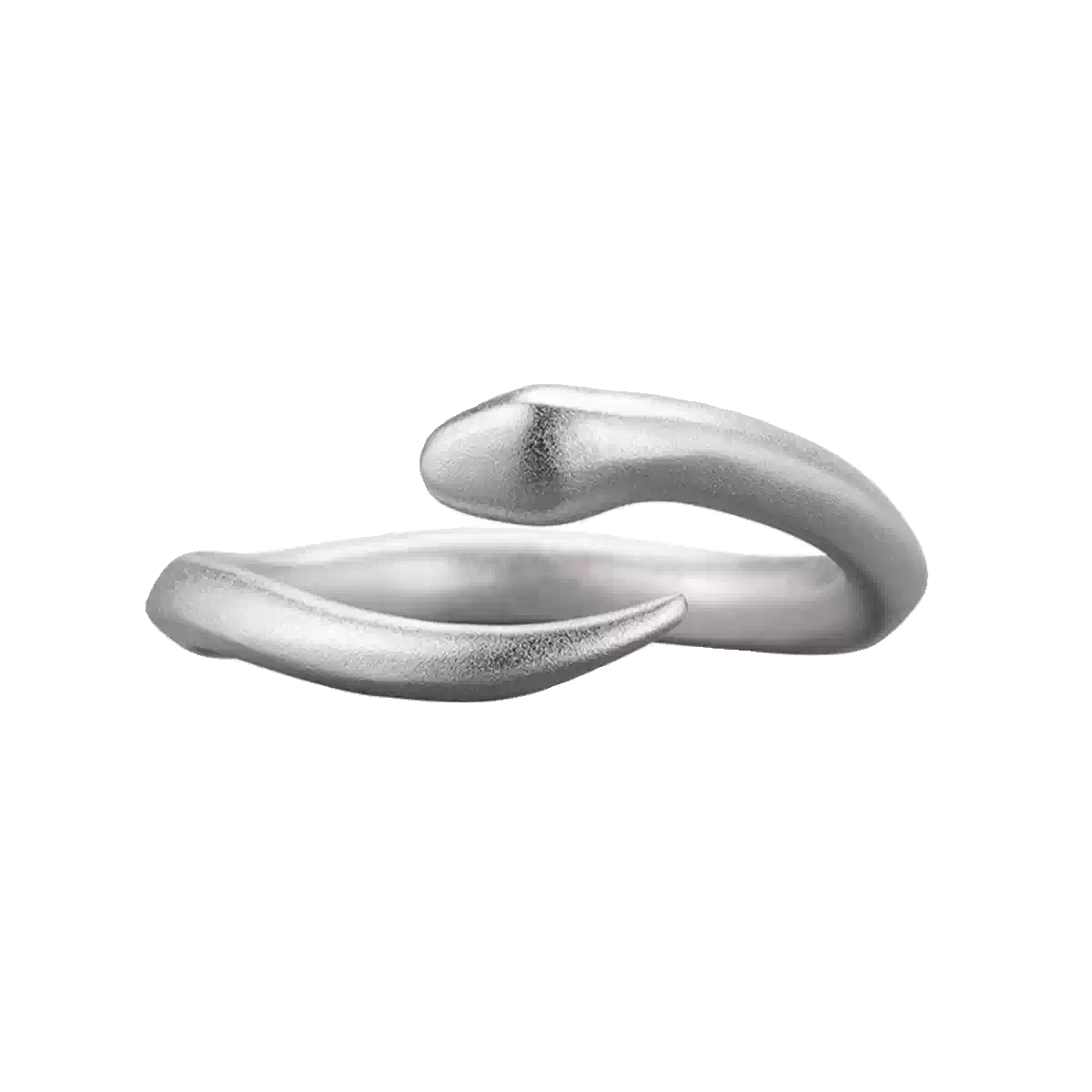 UNYI White Snake Adjustable Ring – Pure Silver