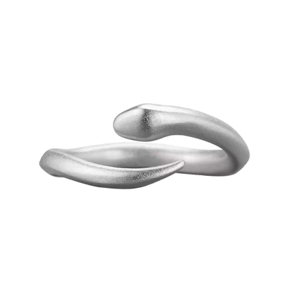 UNYI White Snake Adjustable Ring – Pure Silver